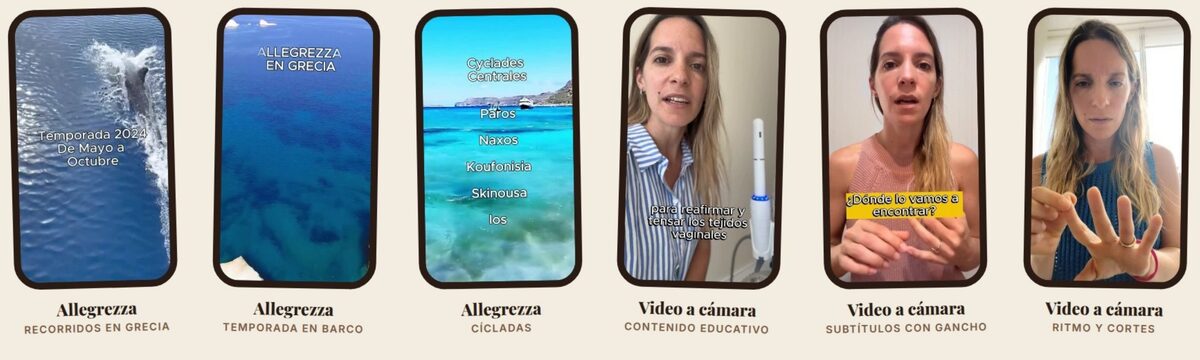 Edición de videos: recorridos de Allegrezza en Grecia y videos a cámara con subtítulos